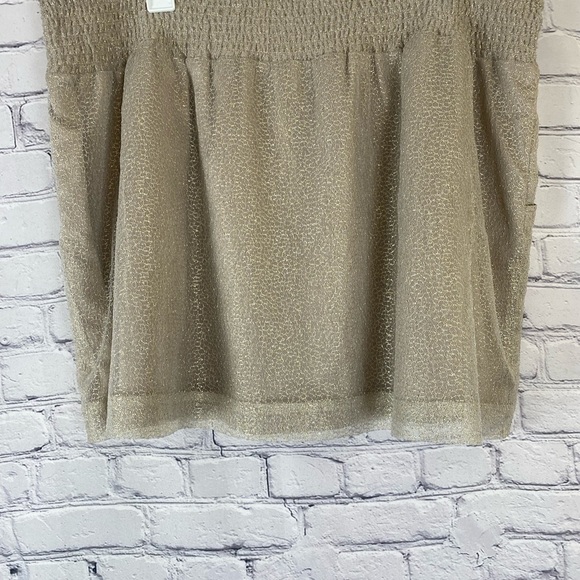Gap Gold Metallic Stretch Mini Skirt size XXL EUC Plus Sized Skirt - Picture 3 of 6